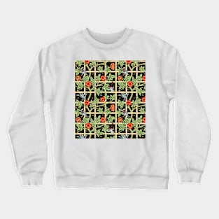 William Morris Vintage Trellis Pattern on Dark Green Crewneck Sweatshirt